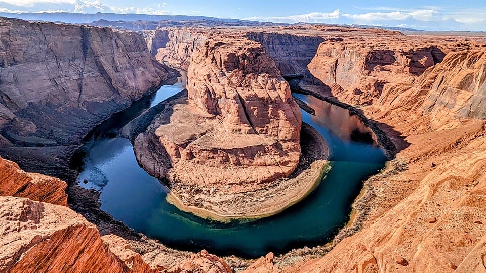 Horseshoe Bend, where the Colorado River loops around a sandstone butte